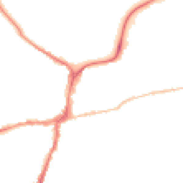 Night-time road noise heatmap for BD23 1ED