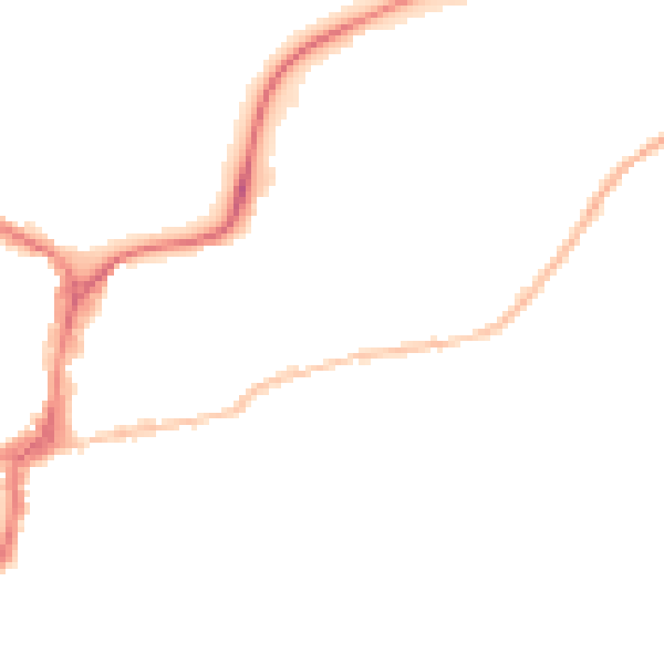 Night-time road noise heatmap for BD23 1EX