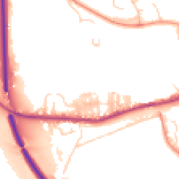 Daytime road noise heatmap for BD23 1FQ