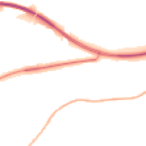 Night-time road noise heatmap for BD23 1GH