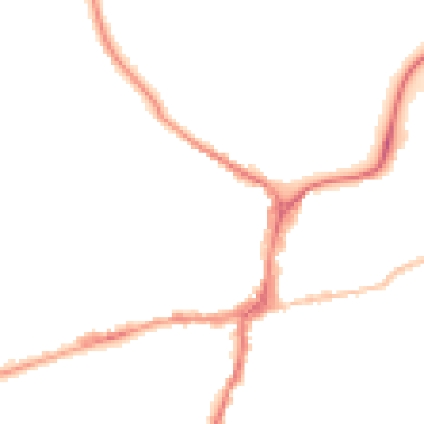 Night-time road noise heatmap for BD23 1PE