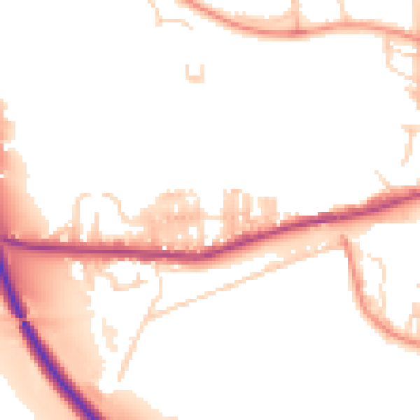 Daytime road noise heatmap for BD23 1SR