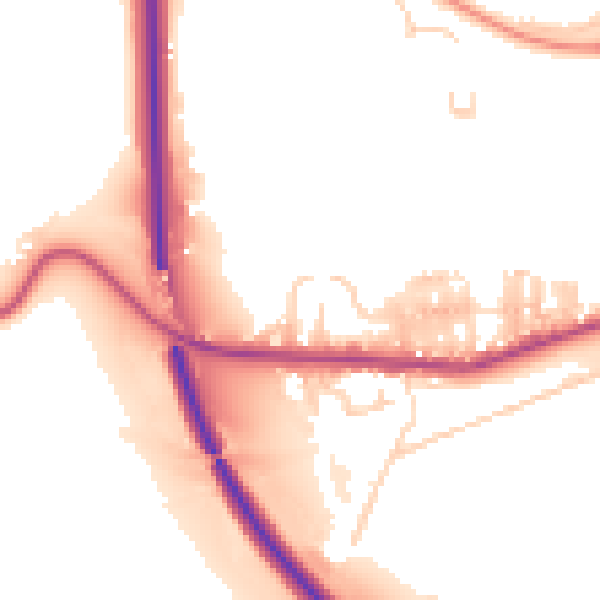 Daytime road noise heatmap for BD23 1TL