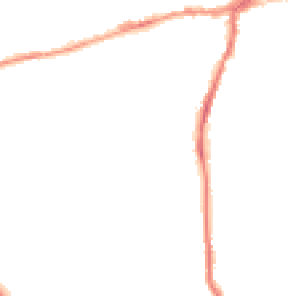 Night-time road noise heatmap for BD23 2BD