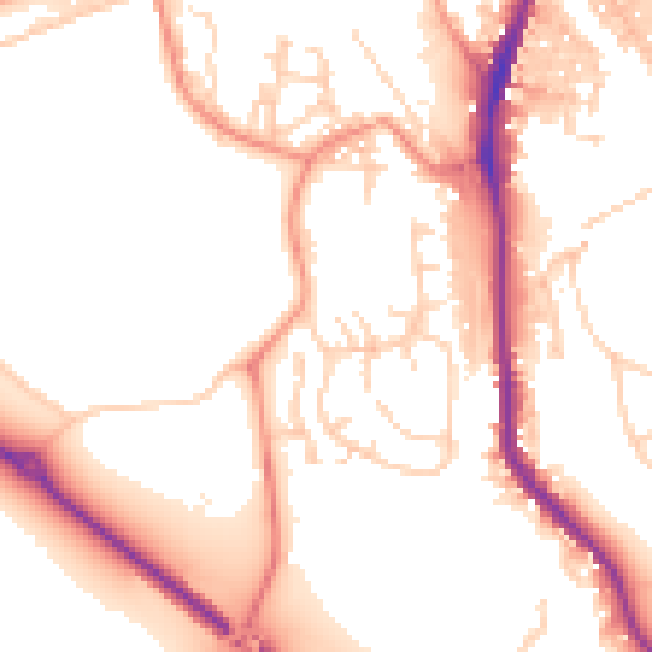 Daytime road noise heatmap for BD23 2BH