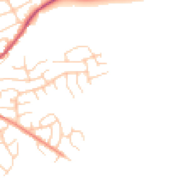 Daytime road noise heatmap for BD23 2NR