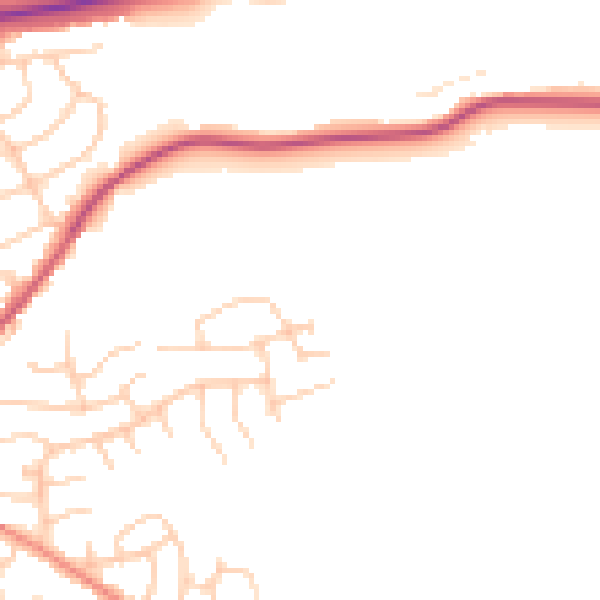 Daytime road noise heatmap for BD23 2US