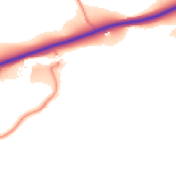 Daytime road noise heatmap for BD23 3AE