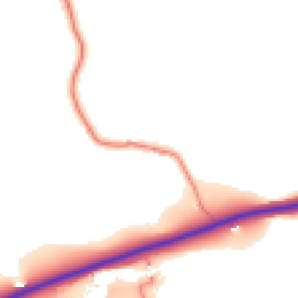 Daytime road noise heatmap for BD23 3AQ