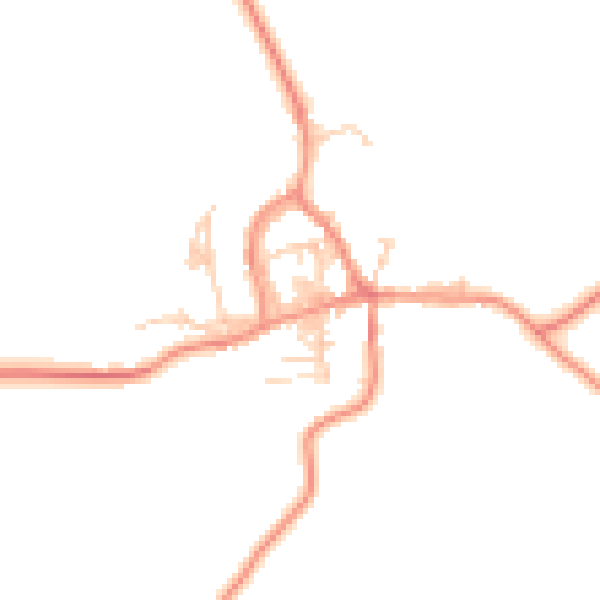 Daytime road noise heatmap for BD23 3EG