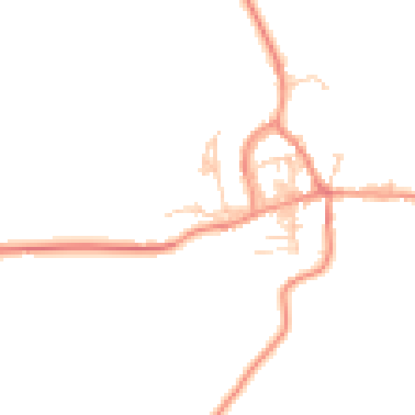 Daytime road noise heatmap for BD23 3EN