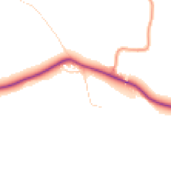 Daytime road noise heatmap for BD23 3LR