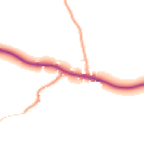 Daytime road noise heatmap for BD23 4EA