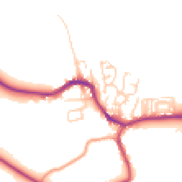 Daytime road noise heatmap for BD23 4EU