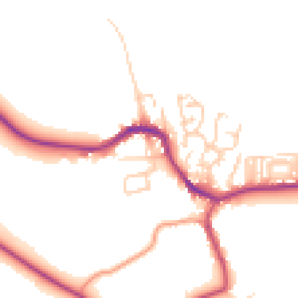 Daytime road noise heatmap for BD23 4EX