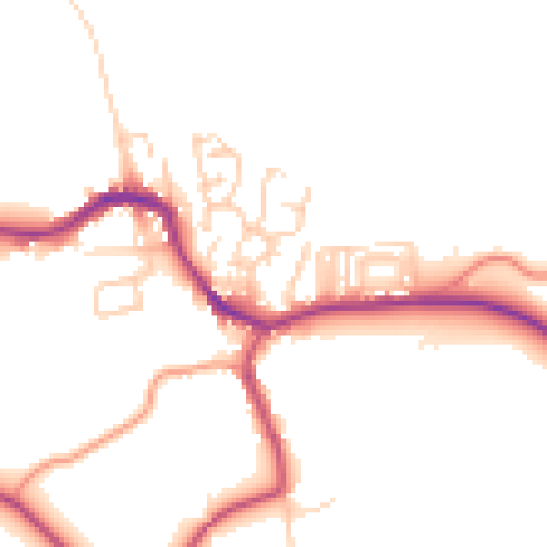 Daytime road noise heatmap for BD23 4LH