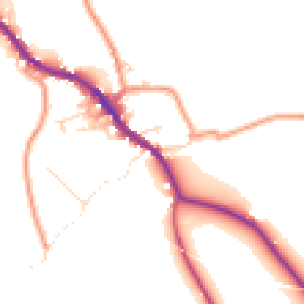 Daytime road noise heatmap for BD23 4NL