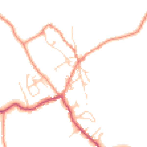 Daytime road noise heatmap for BD23 5AA