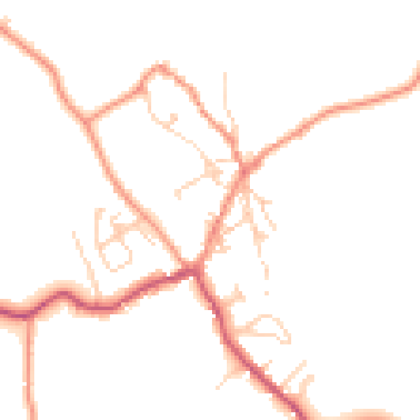 Daytime road noise heatmap for BD23 5AB