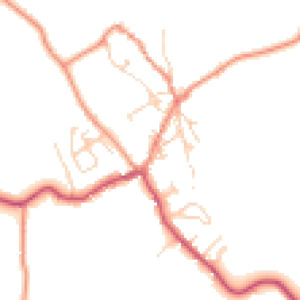 Daytime road noise heatmap for BD23 5AD