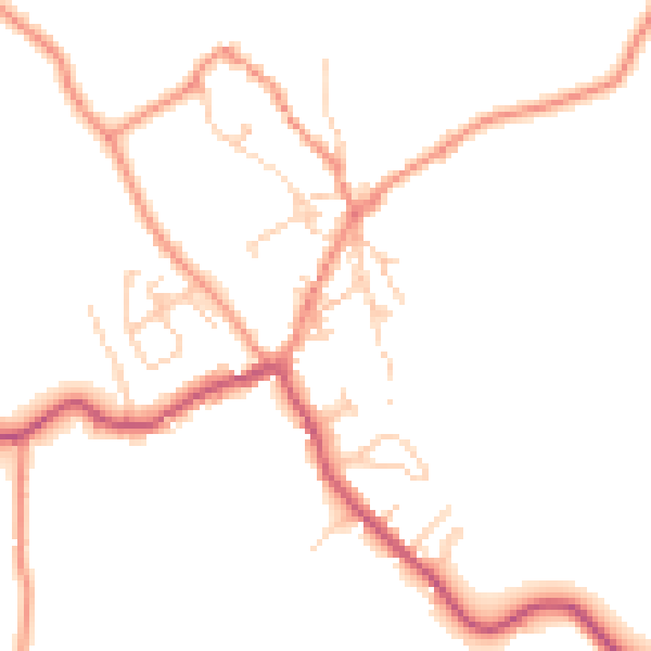 Daytime road noise heatmap for BD23 5AH