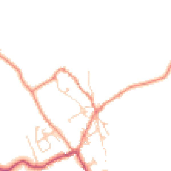 Daytime road noise heatmap for BD23 5BW