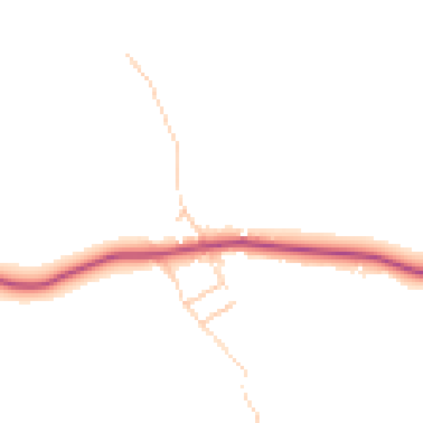 Daytime road noise heatmap for BD23 5DQ