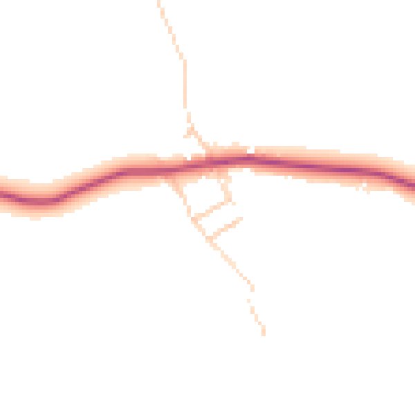 Daytime road noise heatmap for BD23 5DT