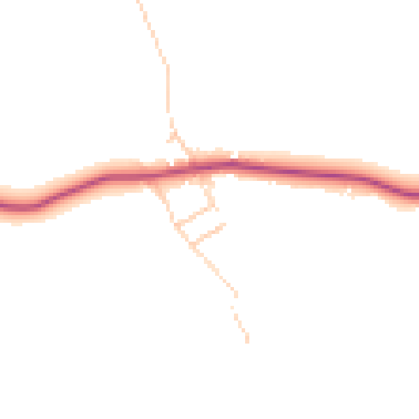 Daytime road noise heatmap for BD23 5DU