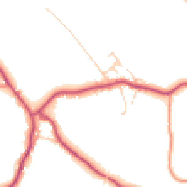 Daytime road noise heatmap for BD23 5HP