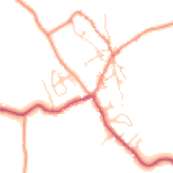 Daytime road noise heatmap for BD23 5LU