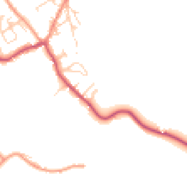Daytime road noise heatmap for BD23 5LW
