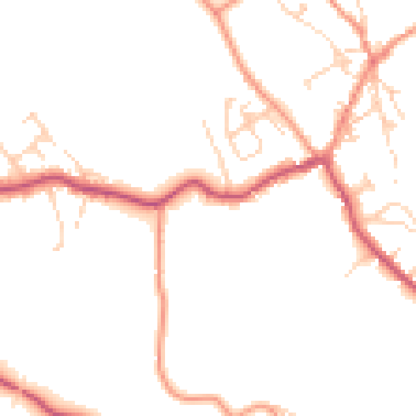 Daytime road noise heatmap for BD23 5NH