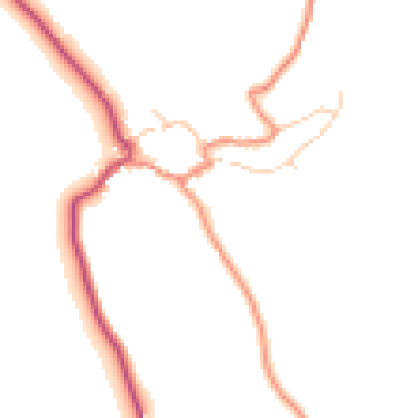 Daytime road noise heatmap for BD23 5RE