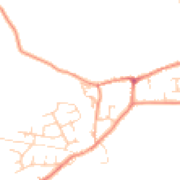 Daytime road noise heatmap for BD23 6NQ