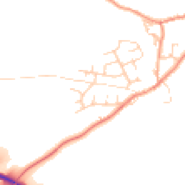 Daytime road noise heatmap for BD23 6PY