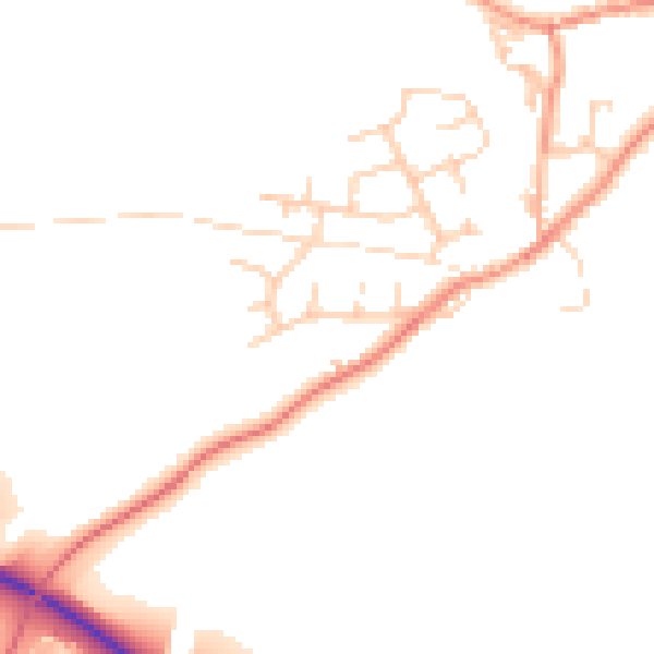 Daytime road noise heatmap for BD23 6QN