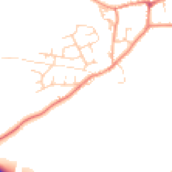 Daytime road noise heatmap for BD23 6QU