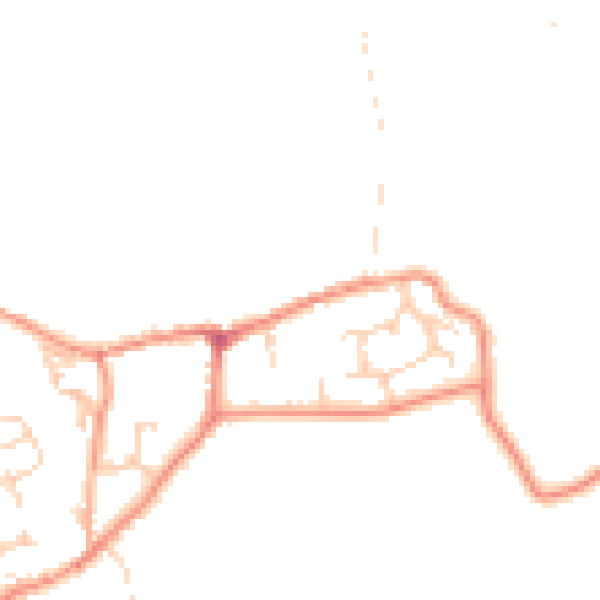 Daytime road noise heatmap for BD23 6RD