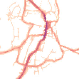 Daytime road noise heatmap for BD24 9AN