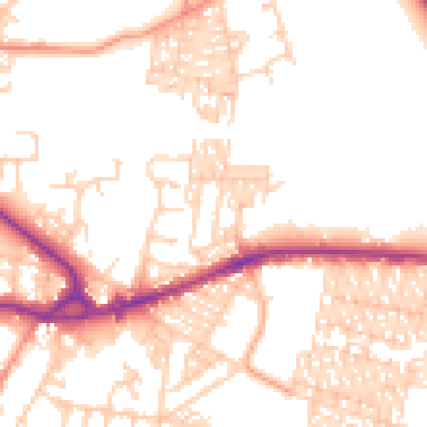 Daytime road noise heatmap for BD3 0AH