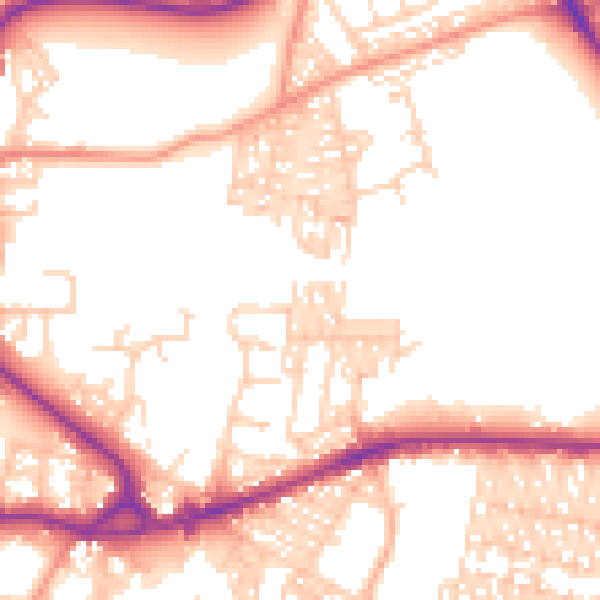Daytime road noise heatmap for BD3 0AP