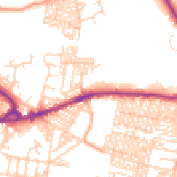 Daytime road noise heatmap for BD3 0AR