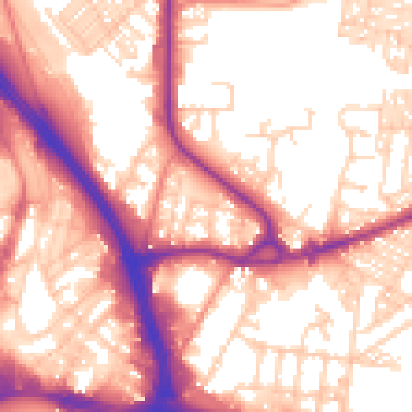 Daytime road noise heatmap for BD3 0AX