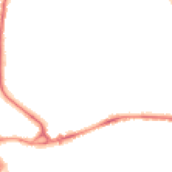 Night-time road noise heatmap for BD3 0BA