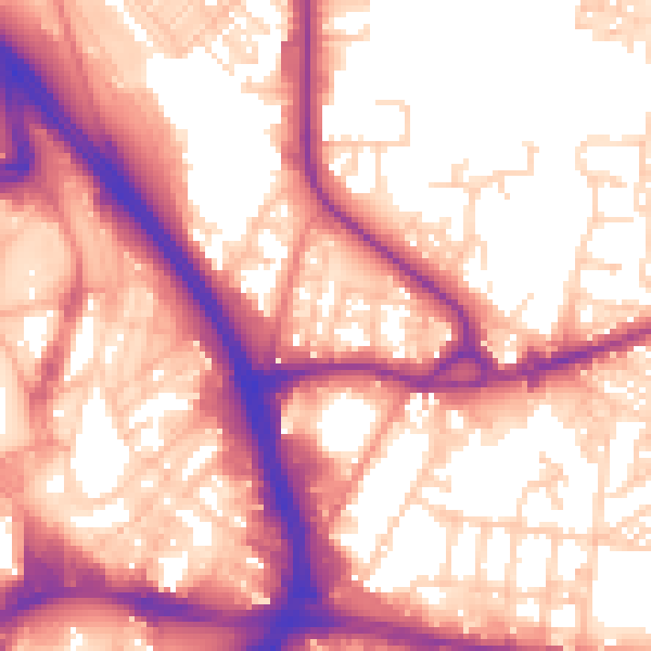 Daytime road noise heatmap for BD3 0BE