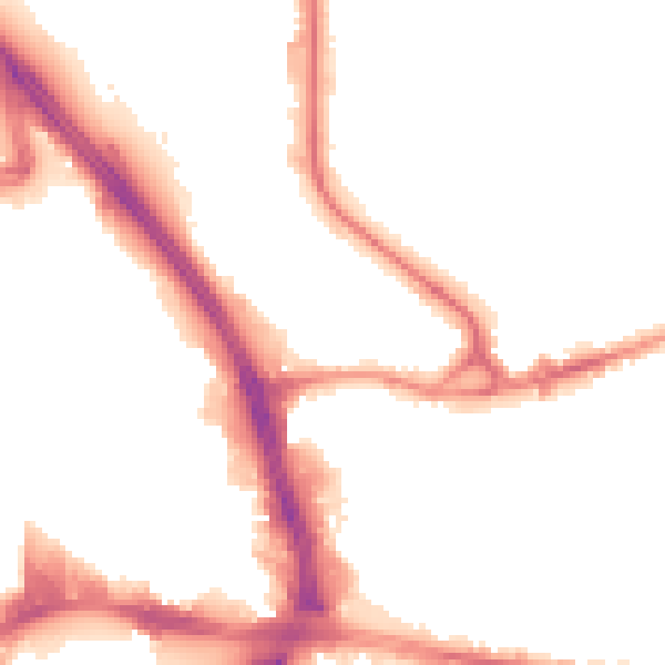 Night-time road noise heatmap for BD3 0BE