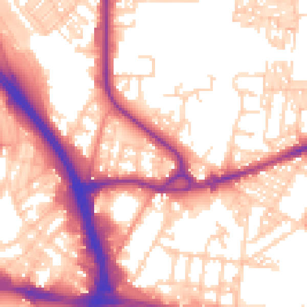 Daytime road noise heatmap for BD3 0BG