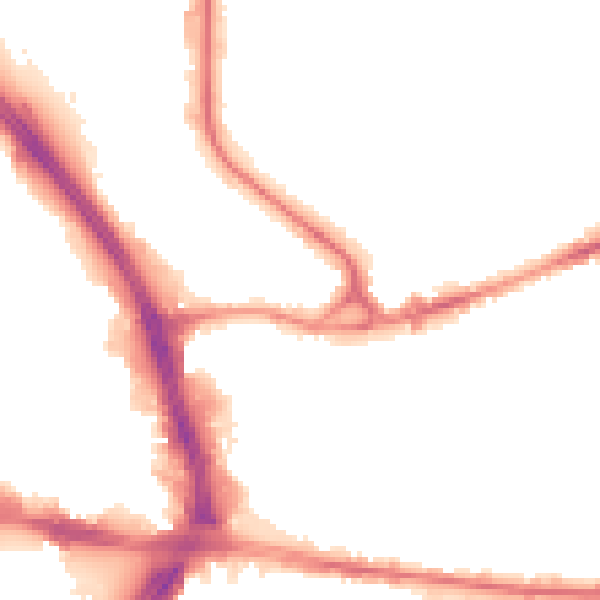 Night-time road noise heatmap for BD3 0BJ