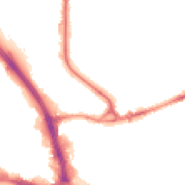 Night-time road noise heatmap for BD3 0BS